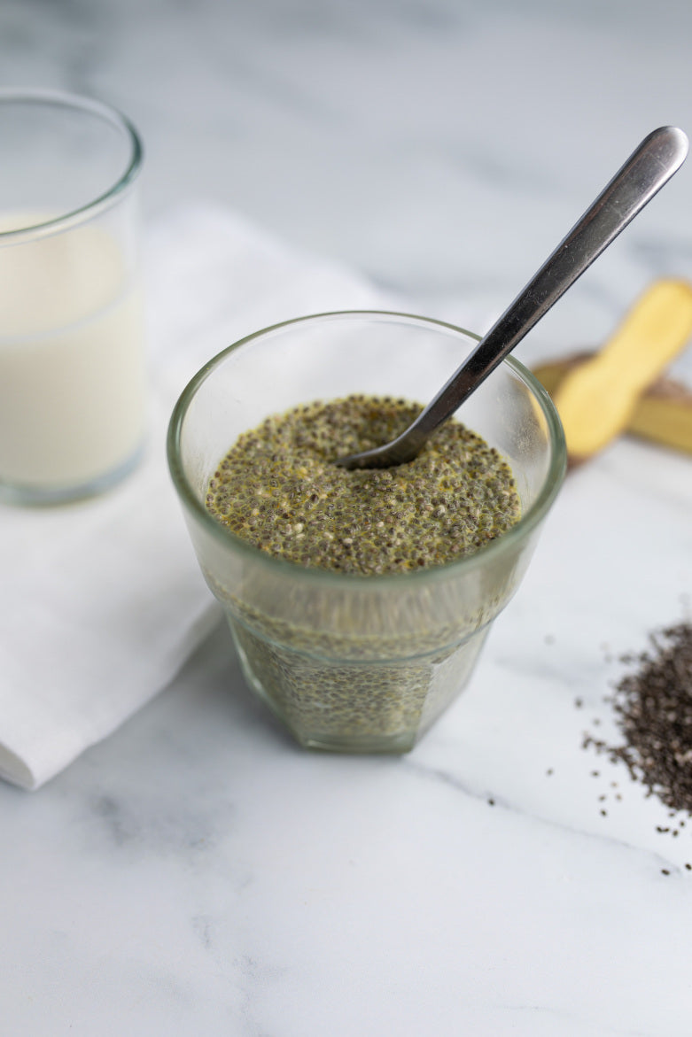 Turmeric, Ginger,  Raw Milk Chia Seed Pudding